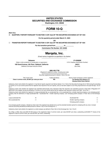 Thumbnail Marqeta 10-Q Quarterly Report FY2023 