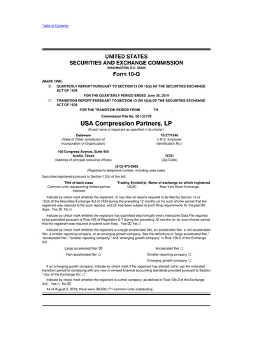 Thumbnail USA Compression Partners
 10-Q Quarterly Report FY2019 