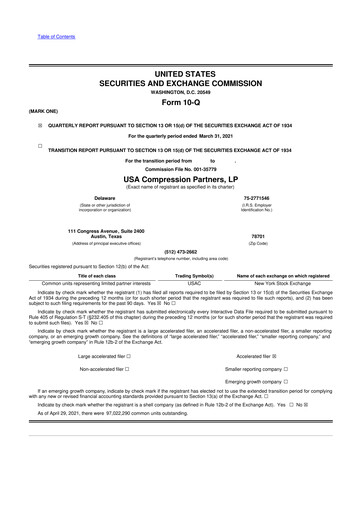 Thumbnail USA Compression Partners
 10-Q Quarterly Report FY2021 