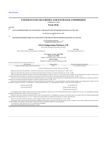 Thumbnail USA Compression Partners
 10-K Annual Report 2021