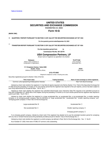 Thumbnail USA Compression Partners
 10-Q Quarterly Report FY2022 