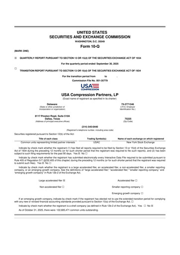 Thumbnail USA Compression Partners
 10-Q Quarterly Report FY2025 