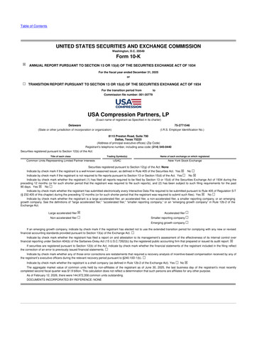 Thumbnail USA Compression Partners
 10-K Annual Report 2025