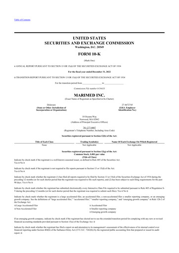 Thumbnail MariMed 10-K Annual Report 2022