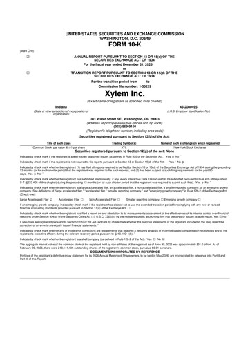 Vorschaubild Xylem 10-K Jahresbericht 2025