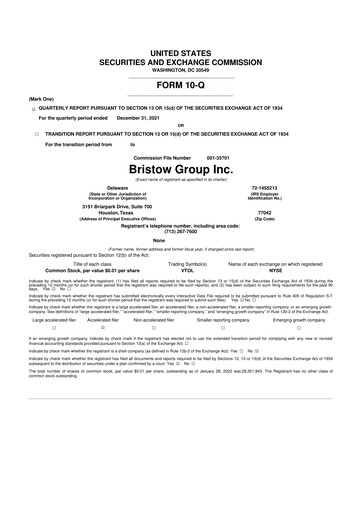 Thumbnail Bristow Group 10-Q Quarterly Report FY2022 