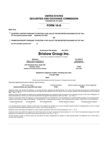Thumbnail Bristow Group 10-Q Quarterly Report FY2023 