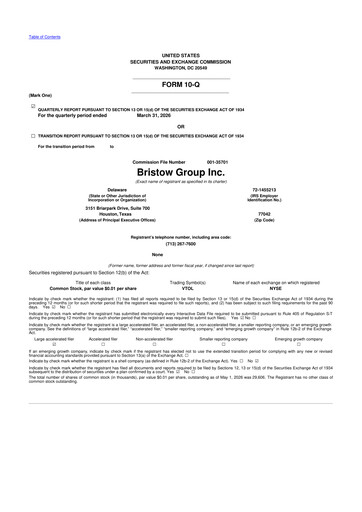 Miniature Bristow Group 10-Q Rapport trimestriel  