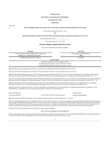 Thumbnail Global Net Lease
 10-K Annual Report 2013