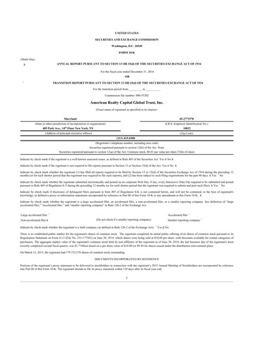 Thumbnail Global Net Lease
 10-K Annual Report 2014