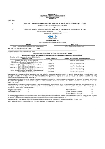 Miniature Global Net Lease
 10-Q Rapport trimestriel 2023 
