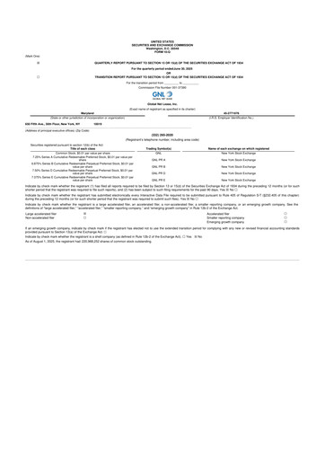 Miniature Global Net Lease
 10-Q Rapport trimestriel 2025 
