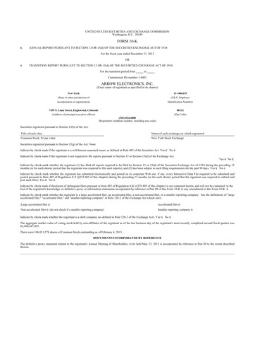 Thumbnail Arrow Electronics
 10-K Annual Report 2012