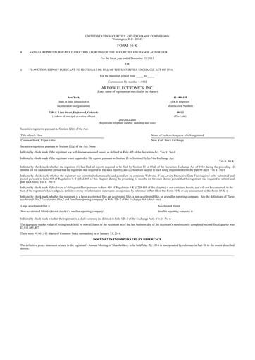 Thumbnail Arrow Electronics
 10-K Annual Report 2013