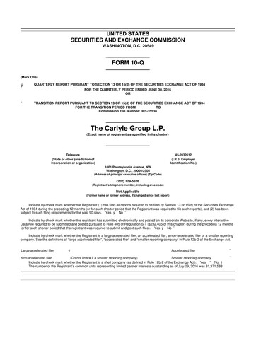 Thumbnail Carlyle Group 10-Q Quarterly Report FY2016 