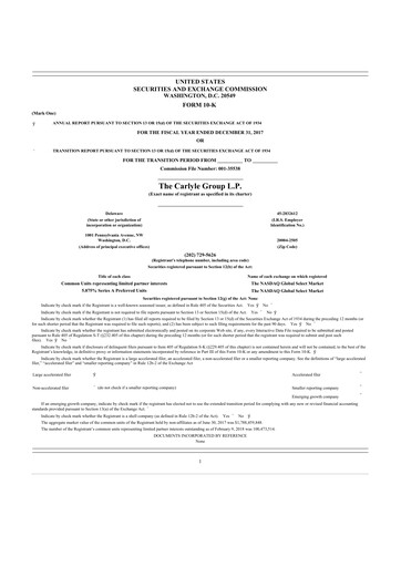 Vorschaubild Carlyle Group 10-K Jahresbericht 2017