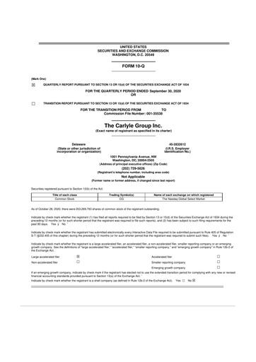 Thumbnail Carlyle Group 10-Q Quarterly Report FY2020 