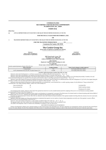 Vorschaubild Carlyle Group 10-K Jahresbericht 2022