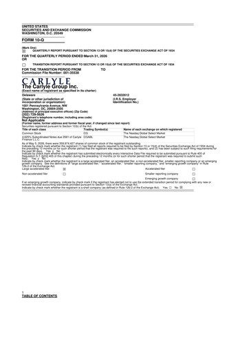 Thumbnail Carlyle Group 10-Q Quarterly Report FY 