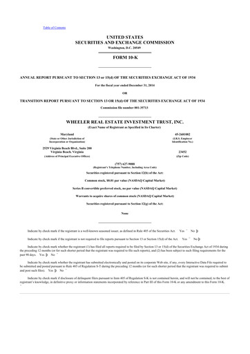 Vorschaubild Wheeler Real Estate Investment Trust 10-K Jahresbericht 2014