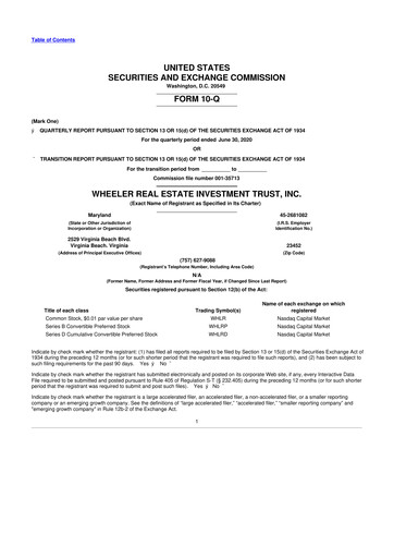 Vorschaubild Wheeler Real Estate Investment Trust 10-Q Quartalsbericht 2020 