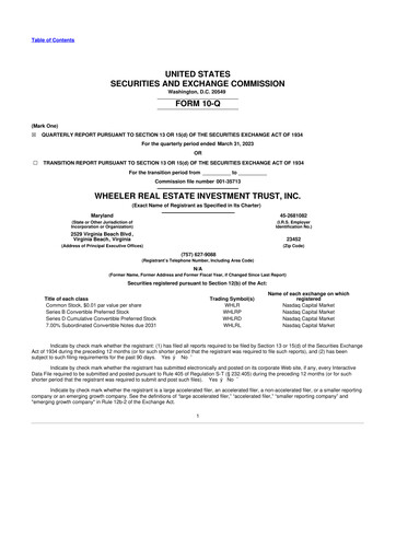 Vorschaubild Wheeler Real Estate Investment Trust 10-Q Quartalsbericht 2023 