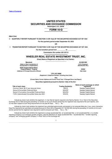 Vorschaubild Wheeler Real Estate Investment Trust 10-Q Quartalsbericht 2023 