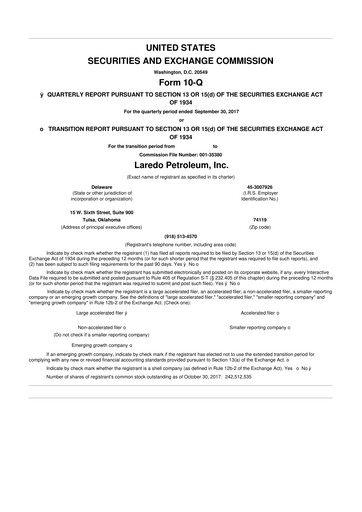 Vorschaubild Vital Energy 10-Q Quartalsbericht 2017 