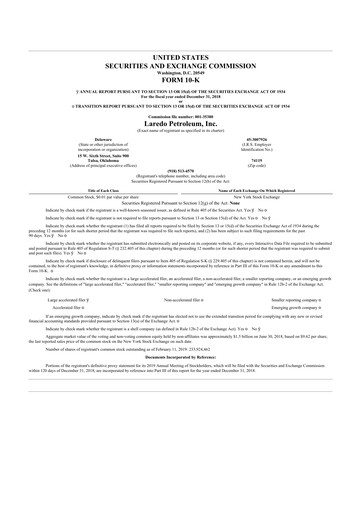 Thumbnail Vital Energy 10-K Annual Report 2018