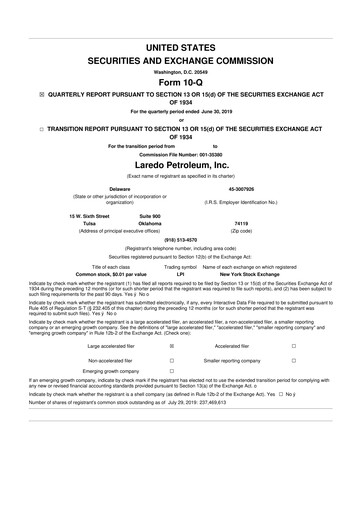 Vorschaubild Vital Energy 10-Q Quartalsbericht 2019 