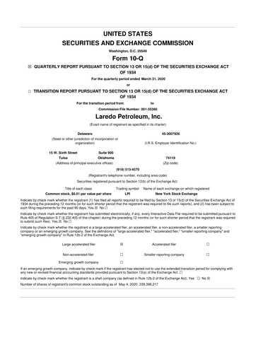Vorschaubild Vital Energy 10-Q Quartalsbericht 2020 