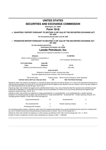 Vorschaubild Vital Energy 10-Q Quartalsbericht 2020 