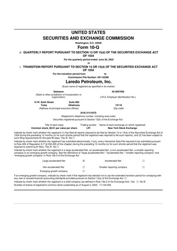 Vorschaubild Vital Energy 10-Q Quartalsbericht 2022 
