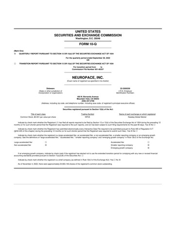 Miniature NeuroPace 10-Q Rapport trimestriel 2022 