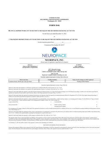 Thumbnail NeuroPace 10-K Annual Report 2022