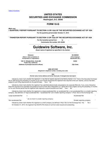 Vorschaubild Guidewire Software
 10-Q Quartalsbericht 2014 