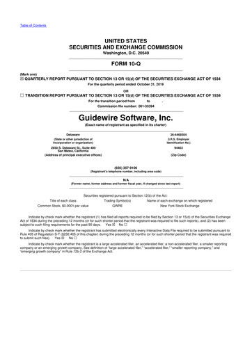 Vorschaubild Guidewire Software
 10-Q Quartalsbericht 2020 