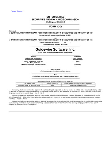 Vorschaubild Guidewire Software
 10-Q Quartalsbericht 2022 