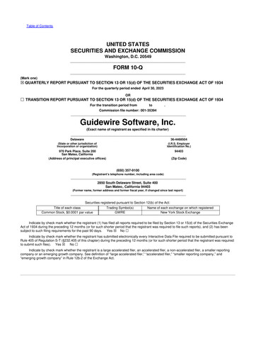 Vorschaubild Guidewire Software
 10-Q Quartalsbericht 2023 