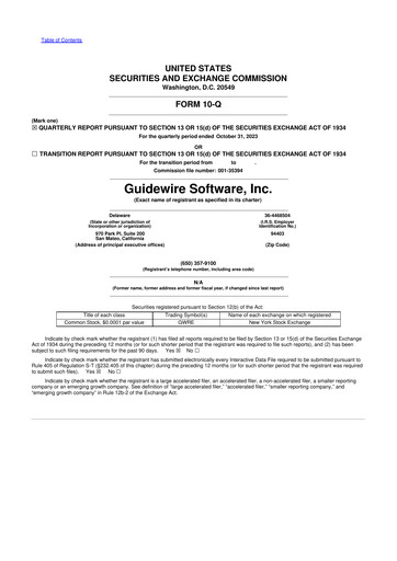 Vorschaubild Guidewire Software
 10-Q Quartalsbericht 2024 