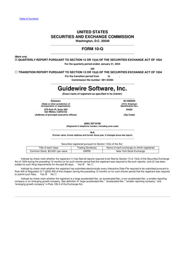 Vorschaubild Guidewire Software
 10-Q Quartalsbericht 2024 