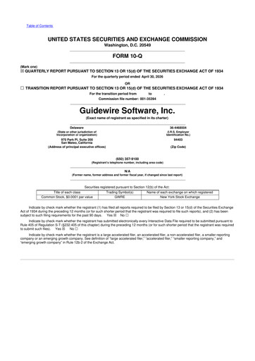 Vorschaubild Guidewire Software
 10-Q Quartalsbericht 2026 