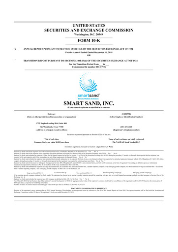 Thumbnail Smart Sand
 10-K Annual Report 2018