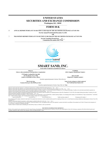 Thumbnail Smart Sand
 10-K Annual Report 2021