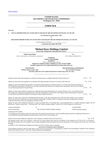 Thumbnail Capri Holdings 10-K Annual Report 2017