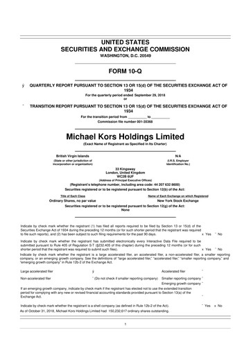 Thumbnail Capri Holdings 10-Q Quarterly Report FY2019 