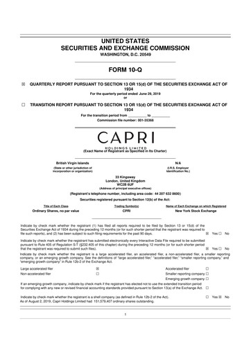 Thumbnail Capri Holdings 10-Q Quarterly Report FY2020 