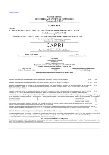 Thumbnail Capri Holdings 10-K Annual Report 2021