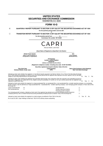 Thumbnail Capri Holdings 10-Q Quarterly Report FY2022 