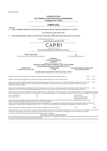 Thumbnail Capri Holdings 10-K Annual Report 2022